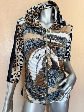 Joseph Ribkoff Vintage Zip Up Hooded Jacket Size US 14